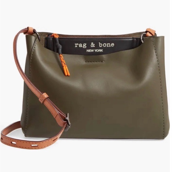 Rag & Bone Olive Crossbody Bag with Tan Strap